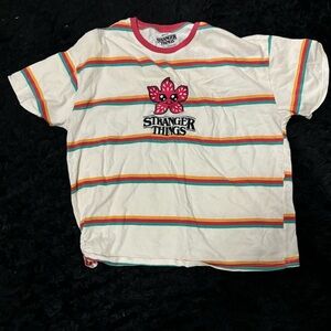 Adult Stranger things T-Shirt - White and Red